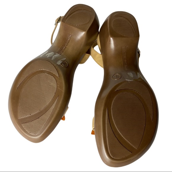 NWT Montego Bay Club Orange Pink Rhinestone Floral Strappy Sandals Flowers - Picture 6 of 8